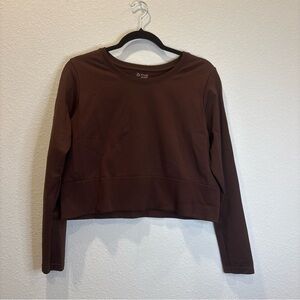 Offline by Aerie Brown Cropped Long Sleeve Top XXL Real Good